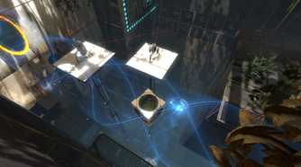 Portal 2 turrets operating near tractor beam