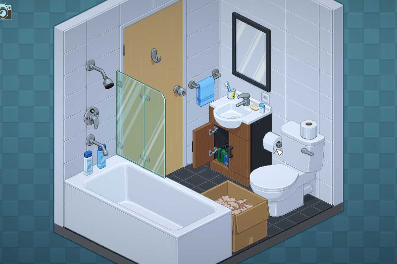 Unpacking bathroom being organized