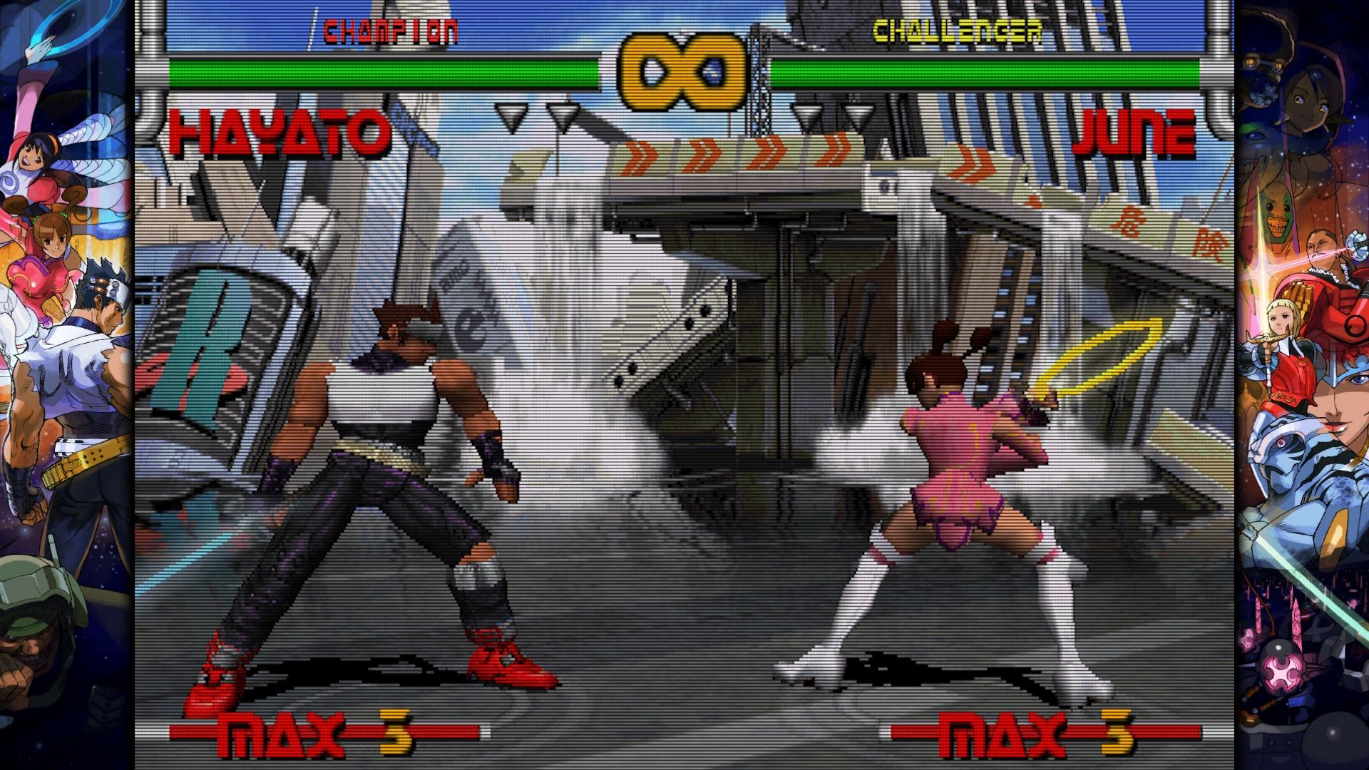 A screenshot of gameplay for Capcom Fighting Collection 2