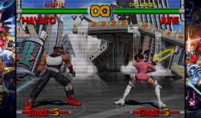 A screenshot of gameplay for Capcom Fighting Collection 2