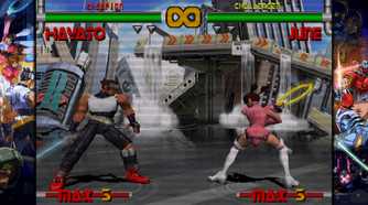 A screenshot of gameplay for Capcom Fighting Collection 2