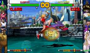 A screenshot of gameplay for Capcom Fighting Collection 2