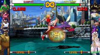 A screenshot of gameplay for Capcom Fighting Collection 2