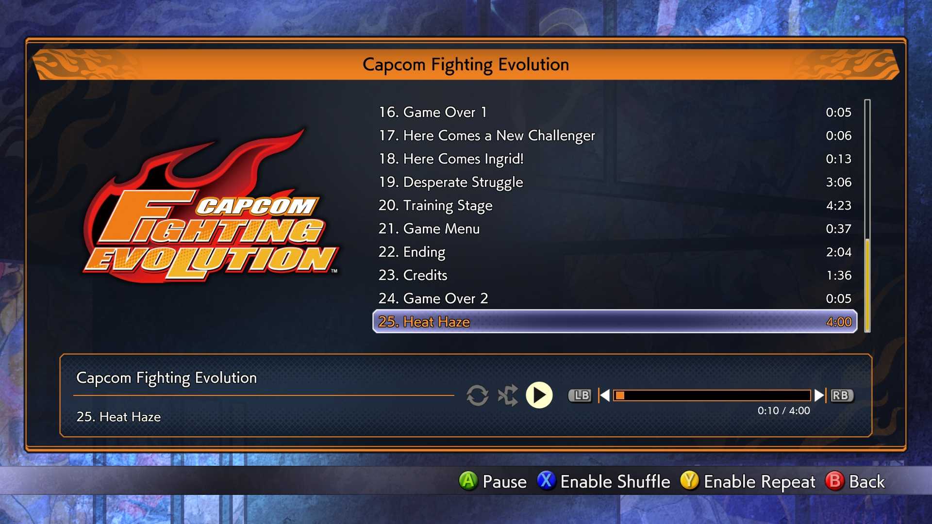 A screenshot of gameplay for Capcom Fighting Collection 2