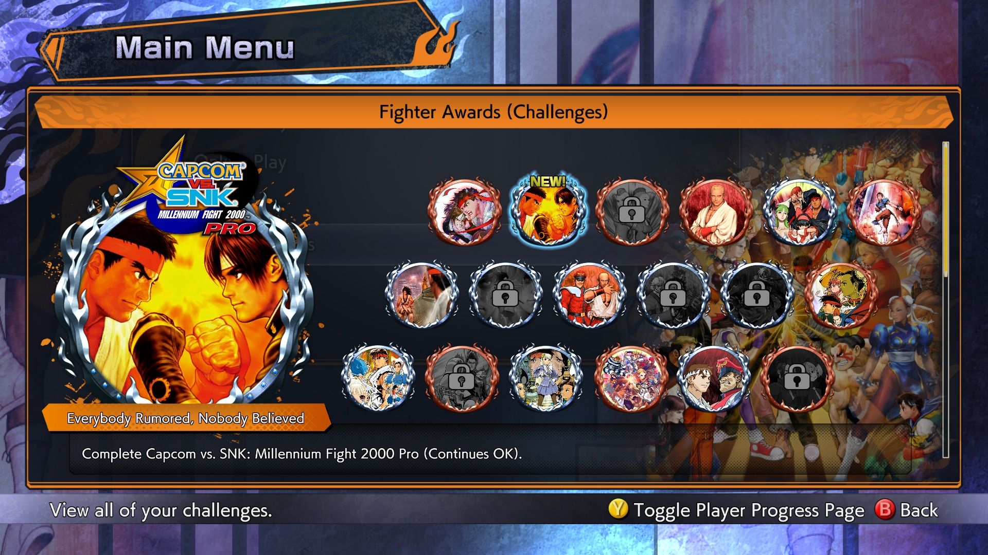 A screenshot of gameplay for Capcom Fighting Collection 2
