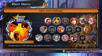 A screenshot of gameplay for Capcom Fighting Collection 2