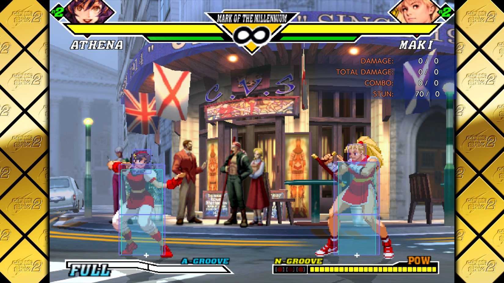 A screenshot of gameplay for Capcom Fighting Collection 2