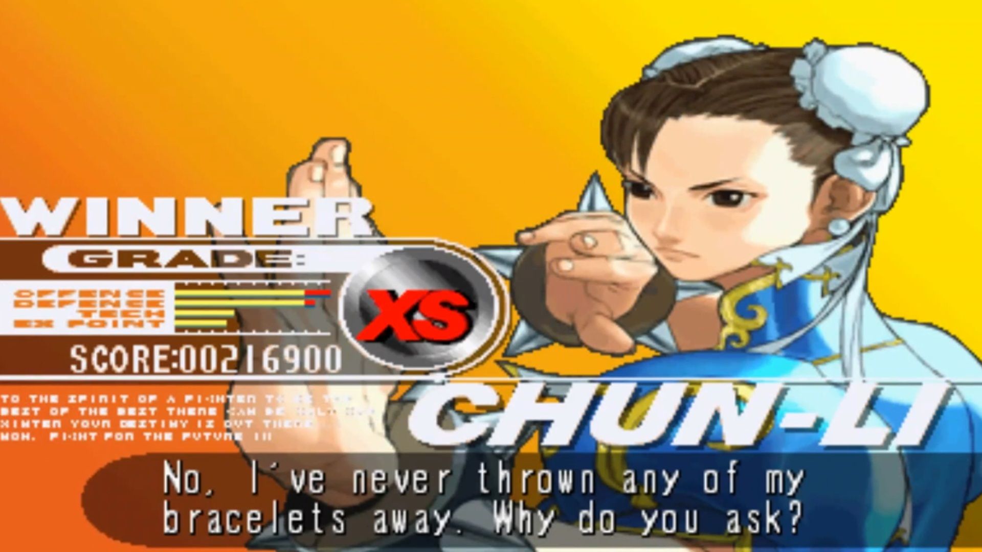 A screenshot of gameplay from Street Fighter 3: Third Strike.
