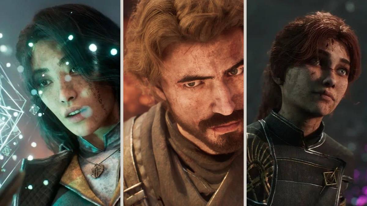 A collage of Gustave, Lune, and Maelle from Clair Obscur: Expedition 33