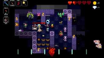 A screenshot from Crypt of the Necrodancer.