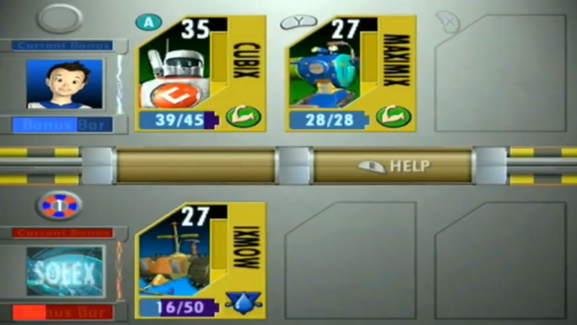A screenshot of gameplay from Cubix Robots for Everyone: Showdown