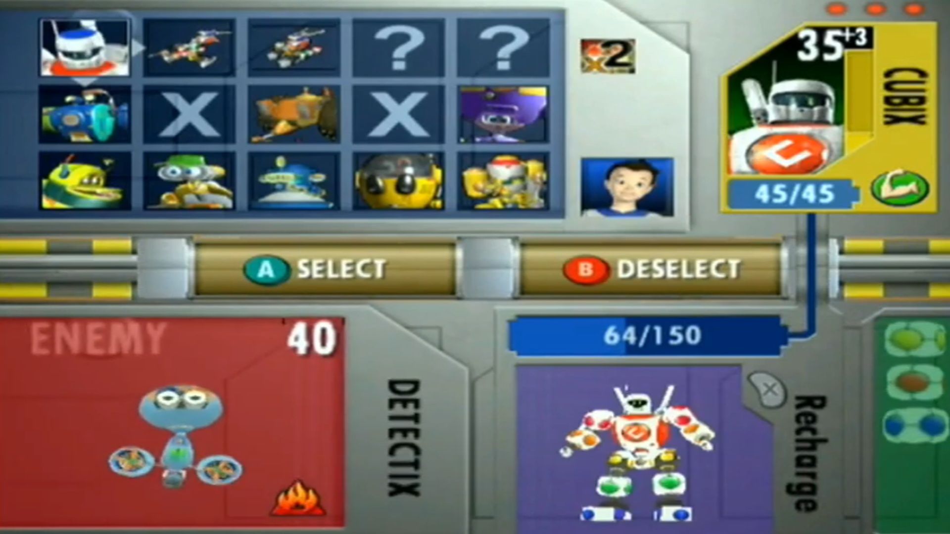 A screenshot of gameplay from Cubix Robots for Everyone: Showdown
