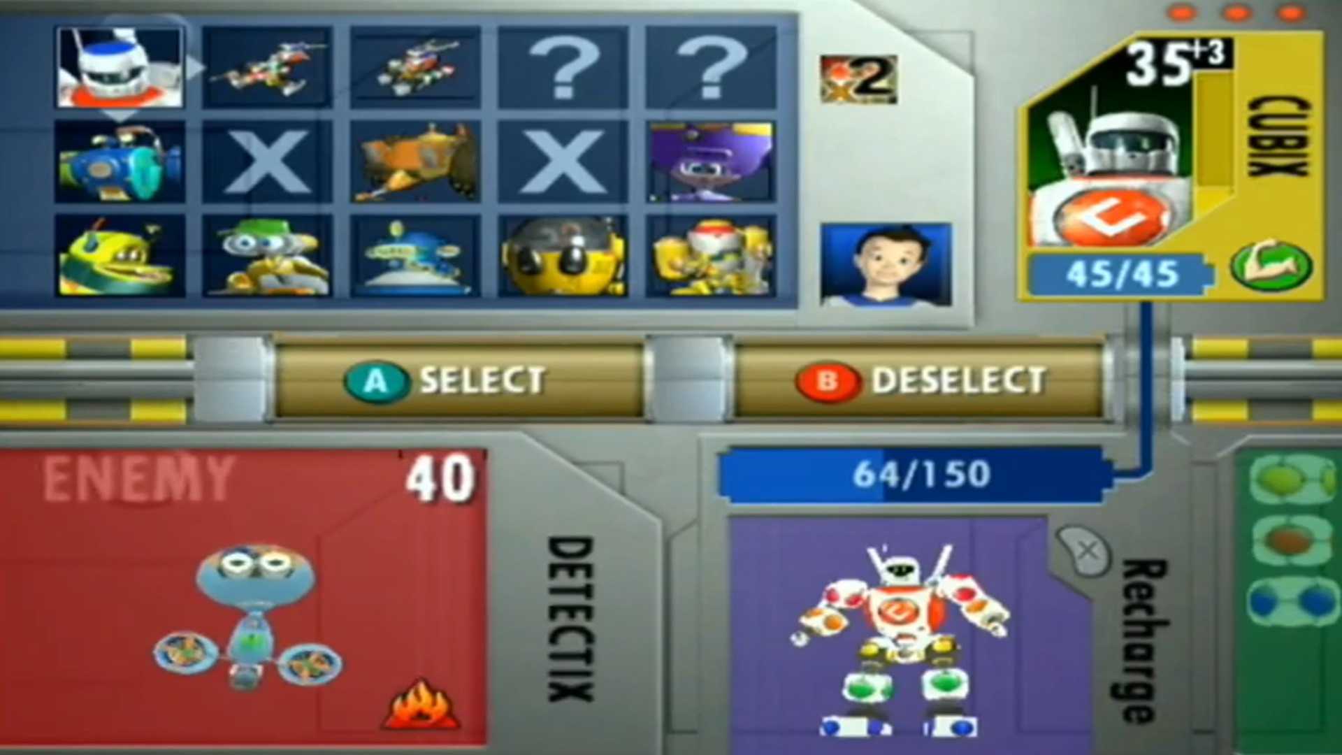 A screenshot of gameplay from Cubix Robots for Everyone: Showdown