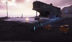 Death-Stranding 2 Bridges base building outside of a large ship