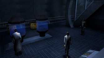 The inside of a large laboratory in Deus Ex.