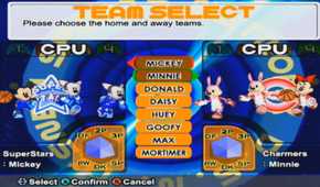 A screenshot of gameplay from Disney Sports Basketball