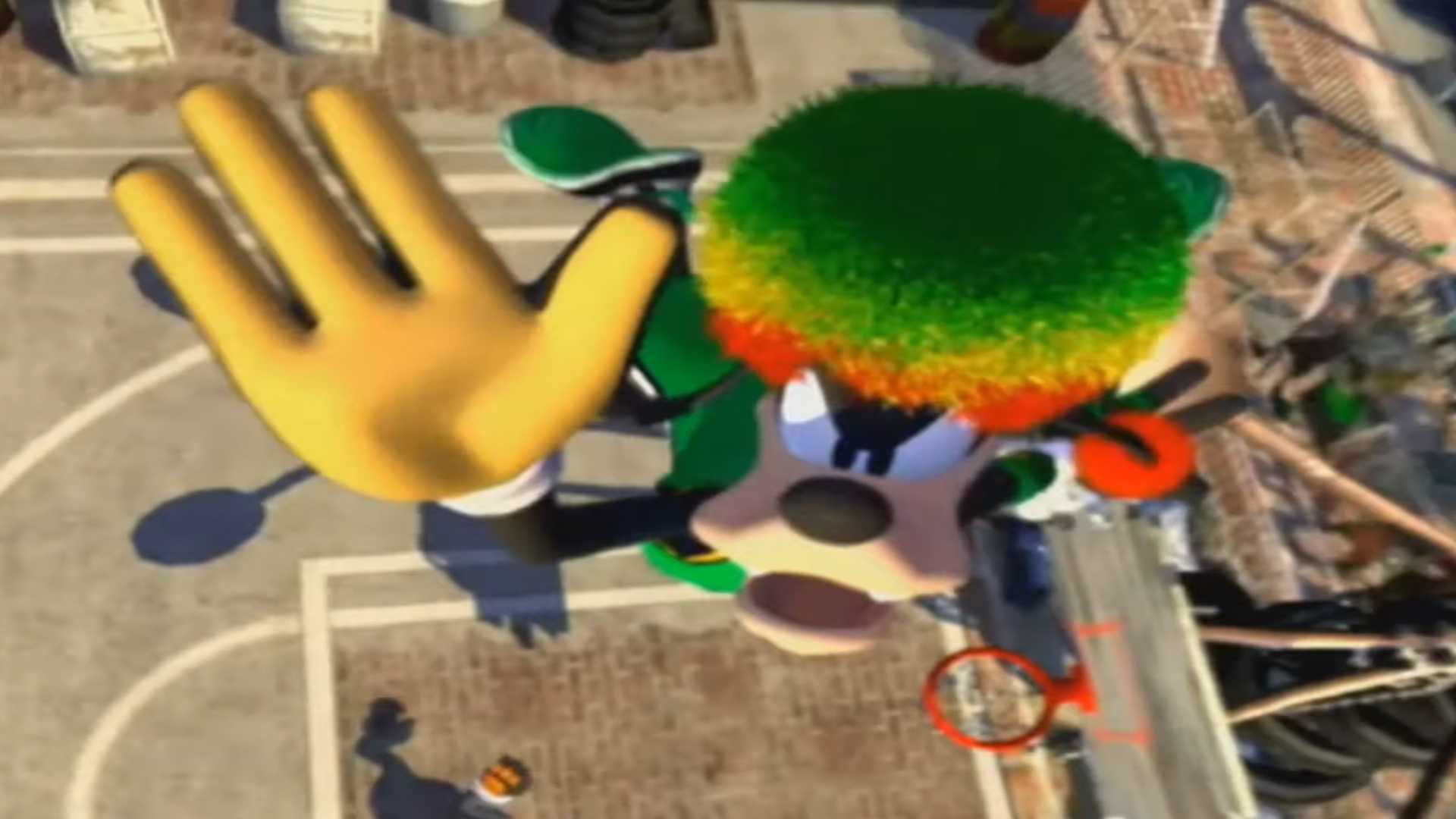 A screenshot of gameplay from Disney Sports Basketball