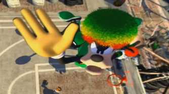A screenshot of gameplay from Disney Sports Basketball