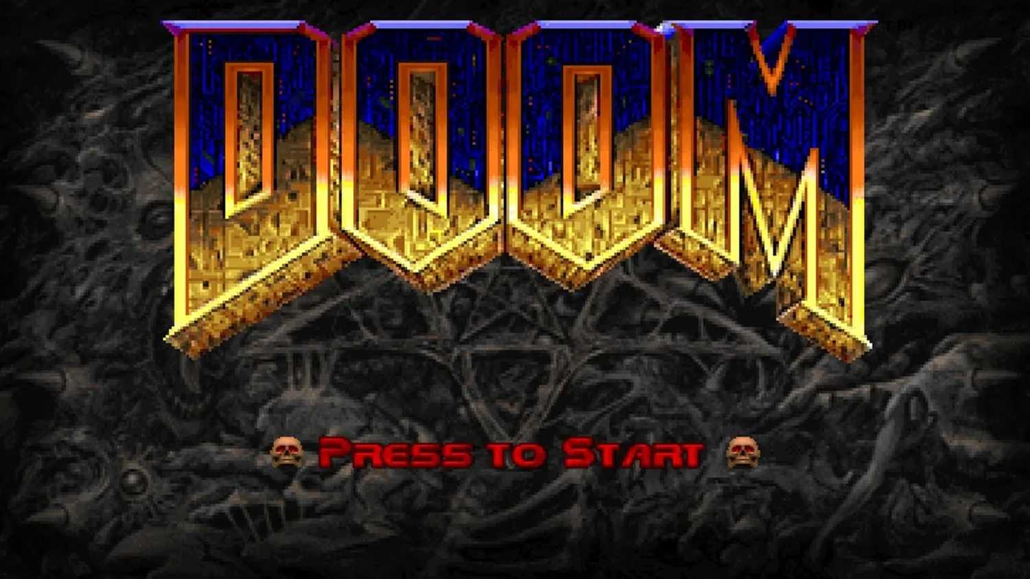 A screenshot of the title screen to Doom 1993.