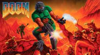 The box art and key art to Doom 1993.
