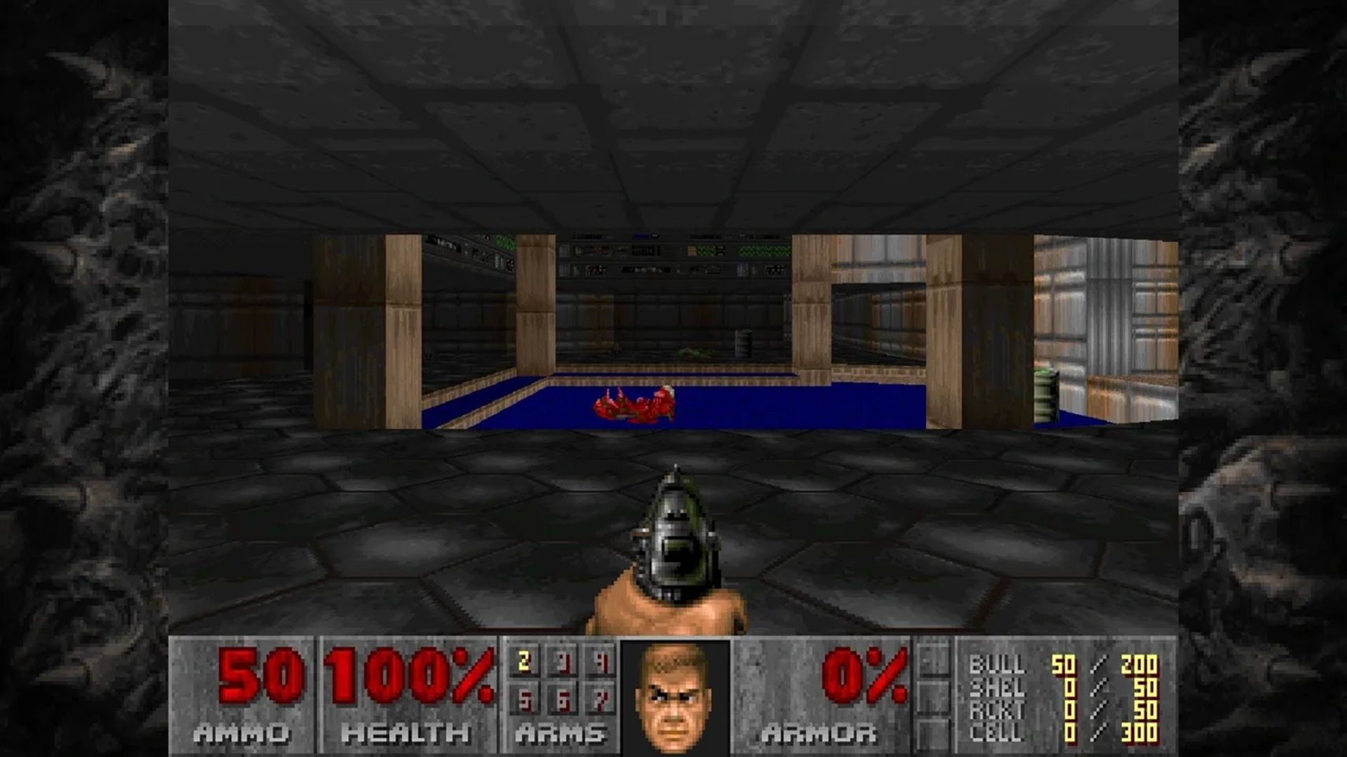 A screenshot of gameplay from Doom 1993.