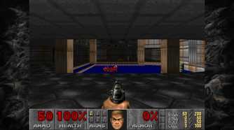 A screenshot of gameplay from Doom 1993.