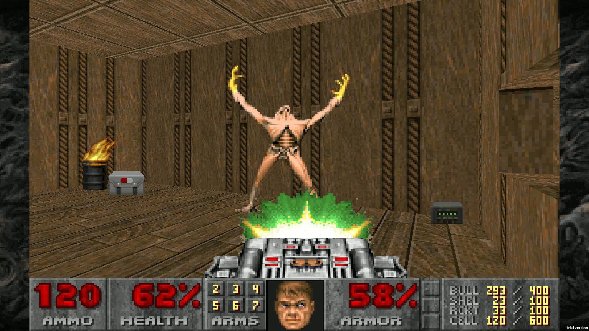 A screenshot of gameplay from Doom 2