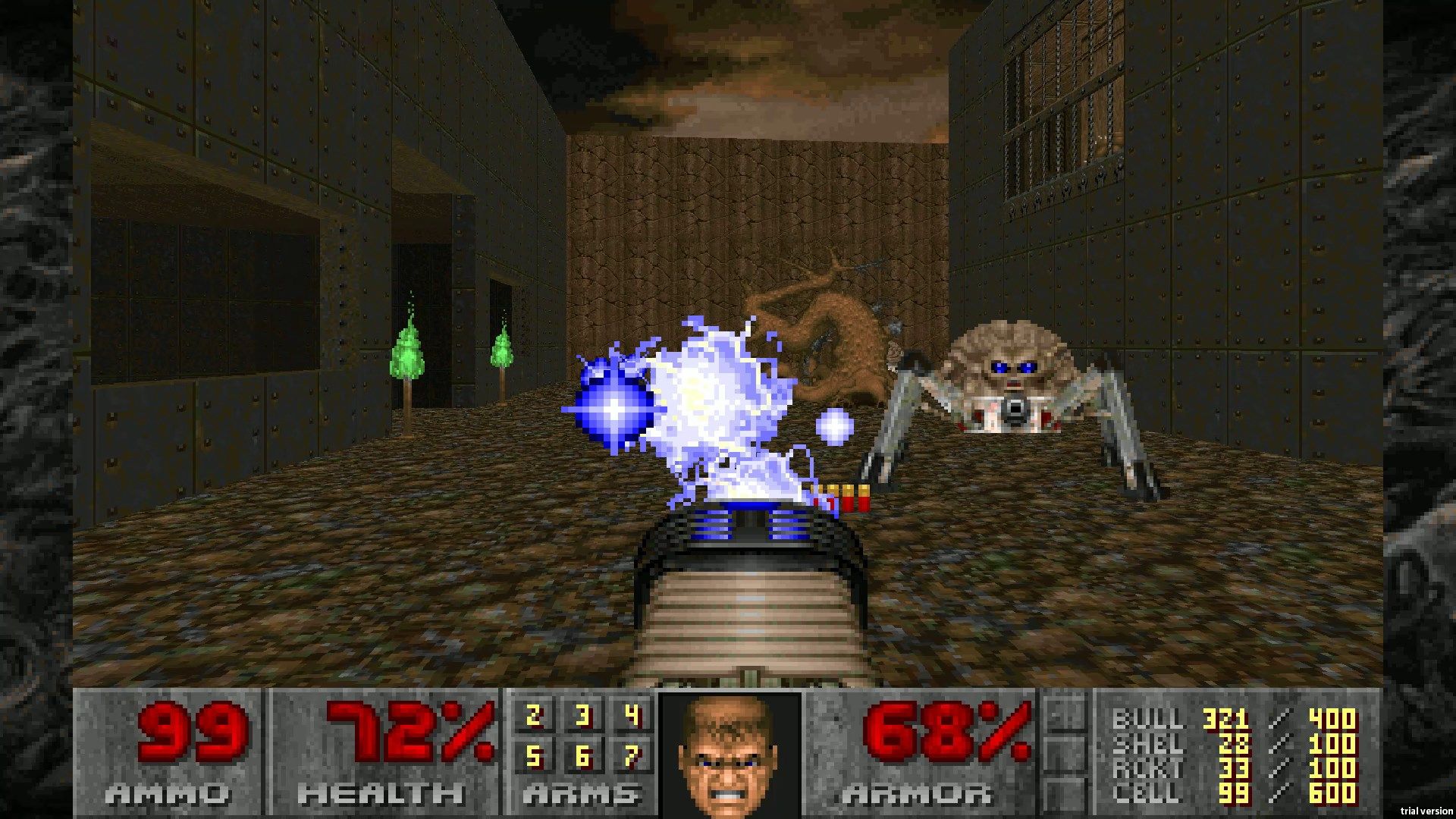 A screenshot of gameplay from Doom 2