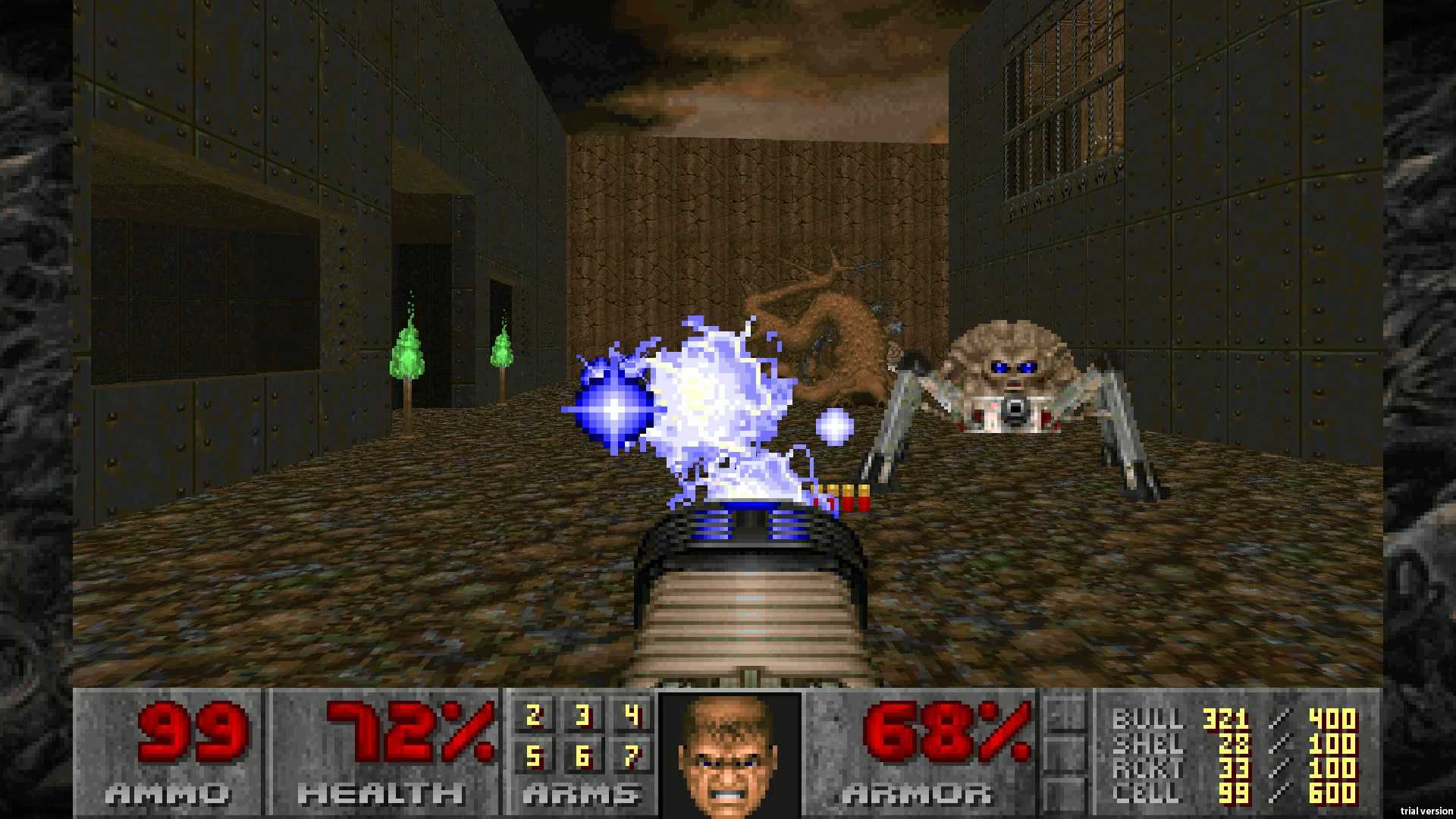A screenshot of gameplay from Doom 2