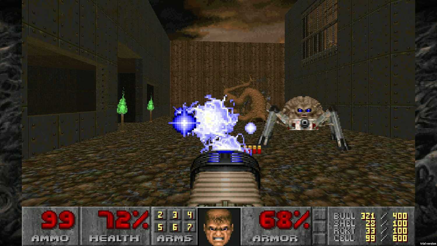 A screenshot of gameplay from Doom 2