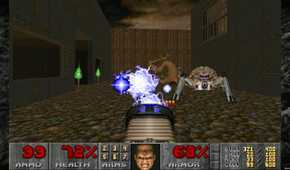 A screenshot of gameplay from Doom 2