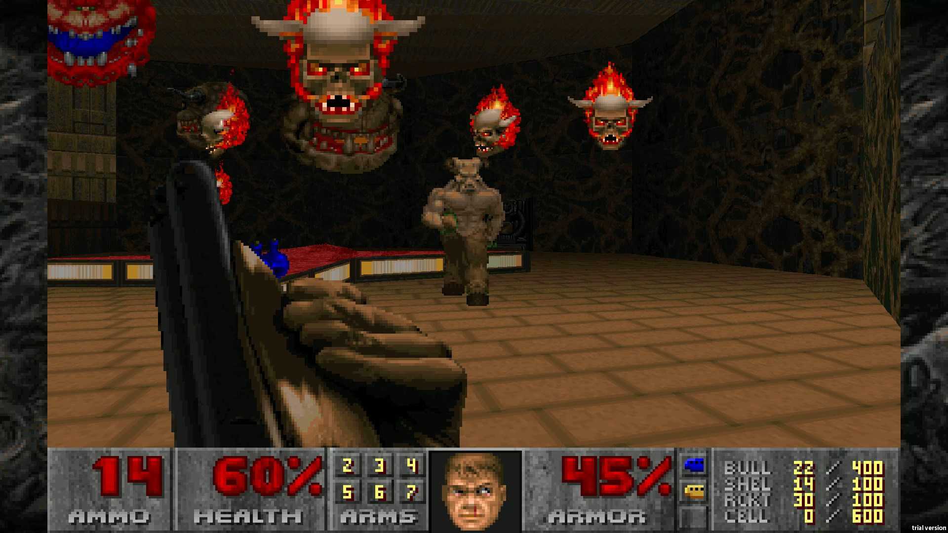 A screenshot of gameplay from Doom 2