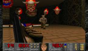 A screenshot of gameplay from Doom 2