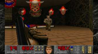 A screenshot of gameplay from Doom 2