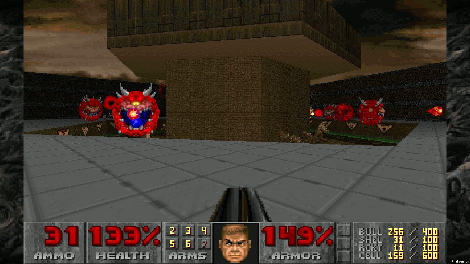 A screenshot of gameplay from Doom 2