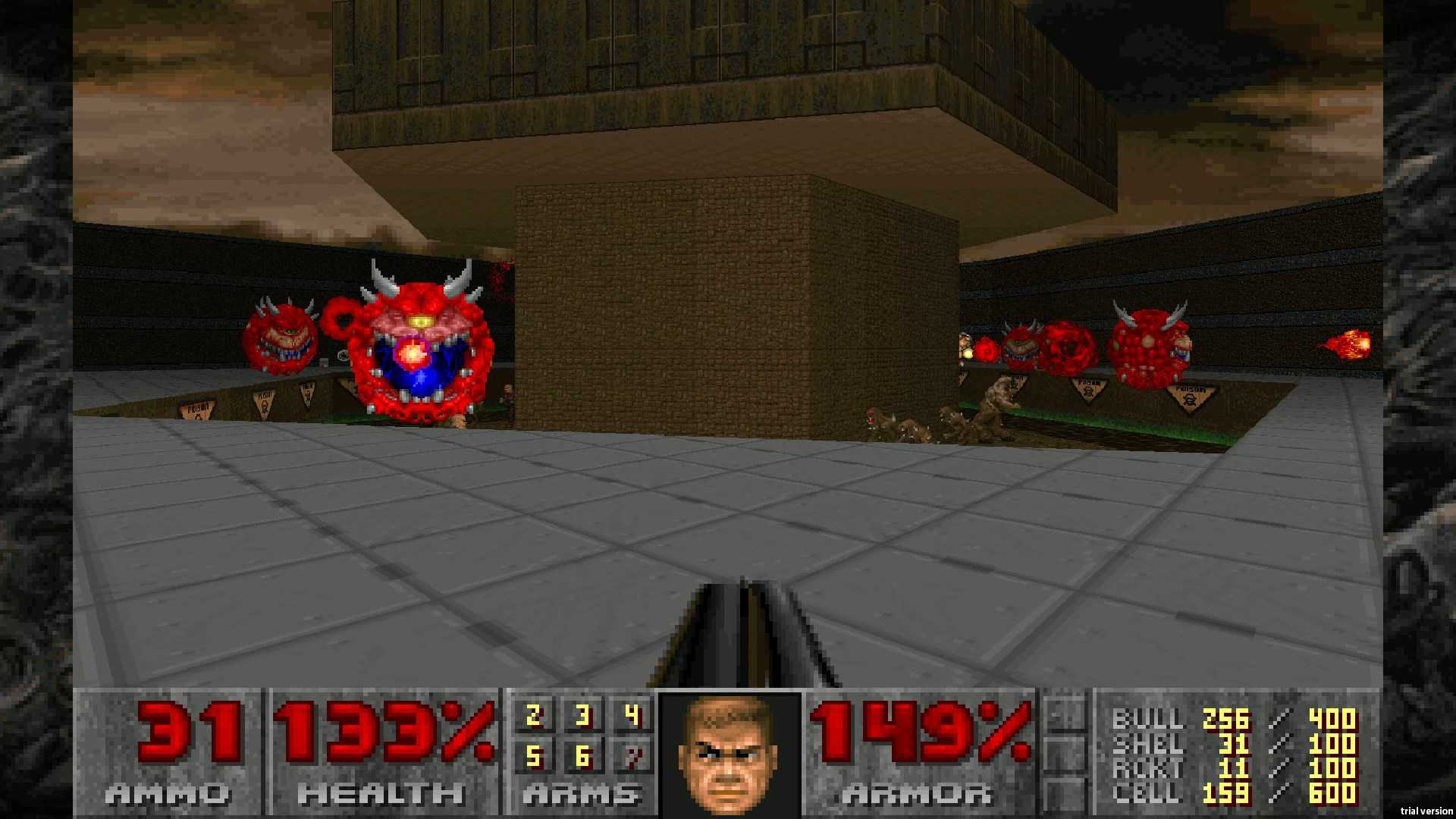 A screenshot of gameplay from Doom 2