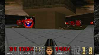 A screenshot of gameplay from Doom 2