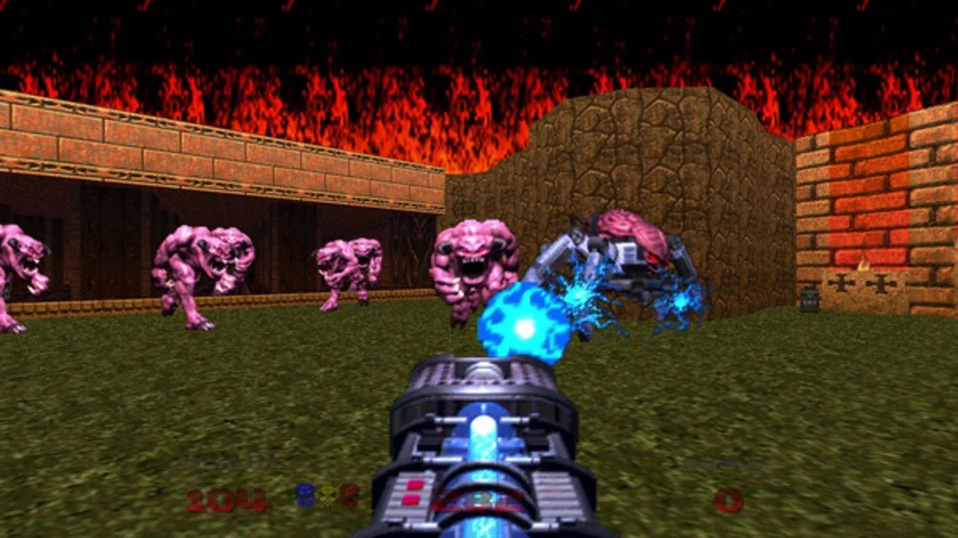 A screenshot of gameplay from Doom 64