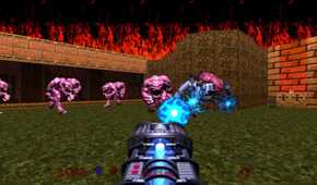 A screenshot of gameplay from Doom 64