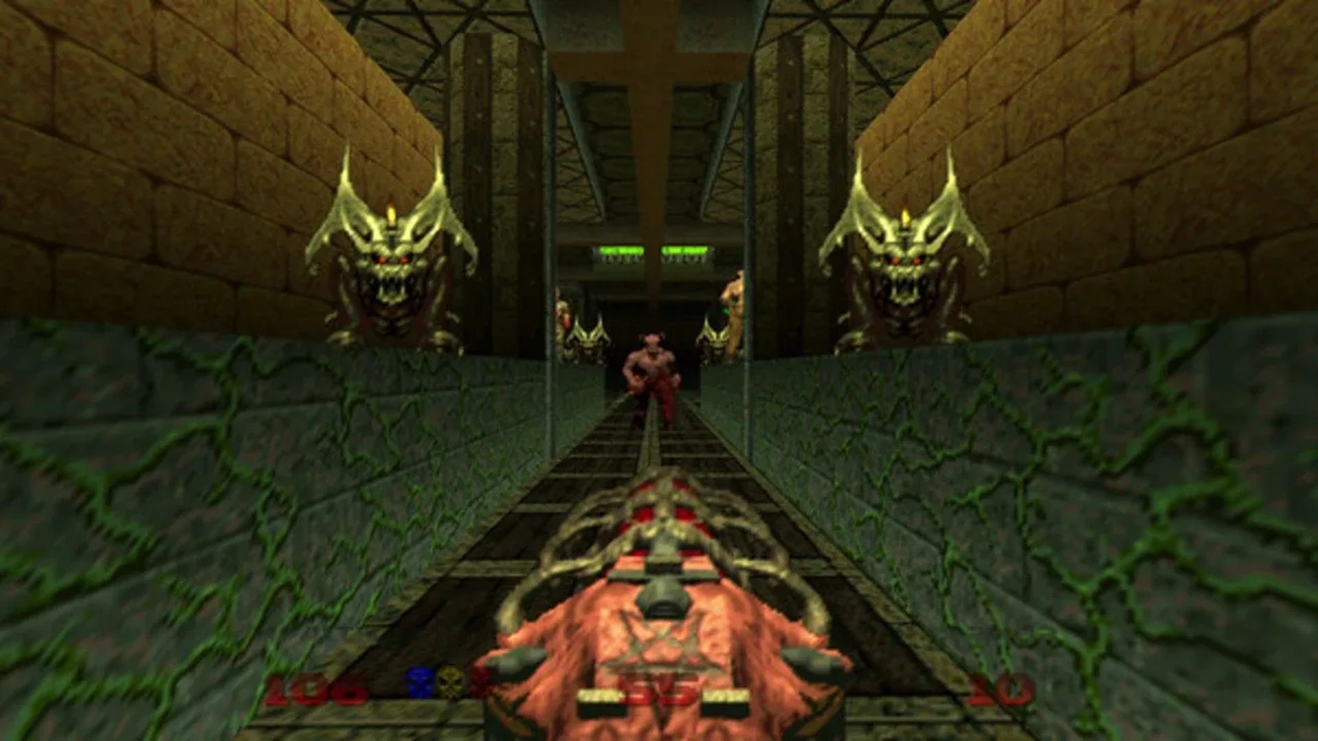 A screenshot of gameplay from Doom 64