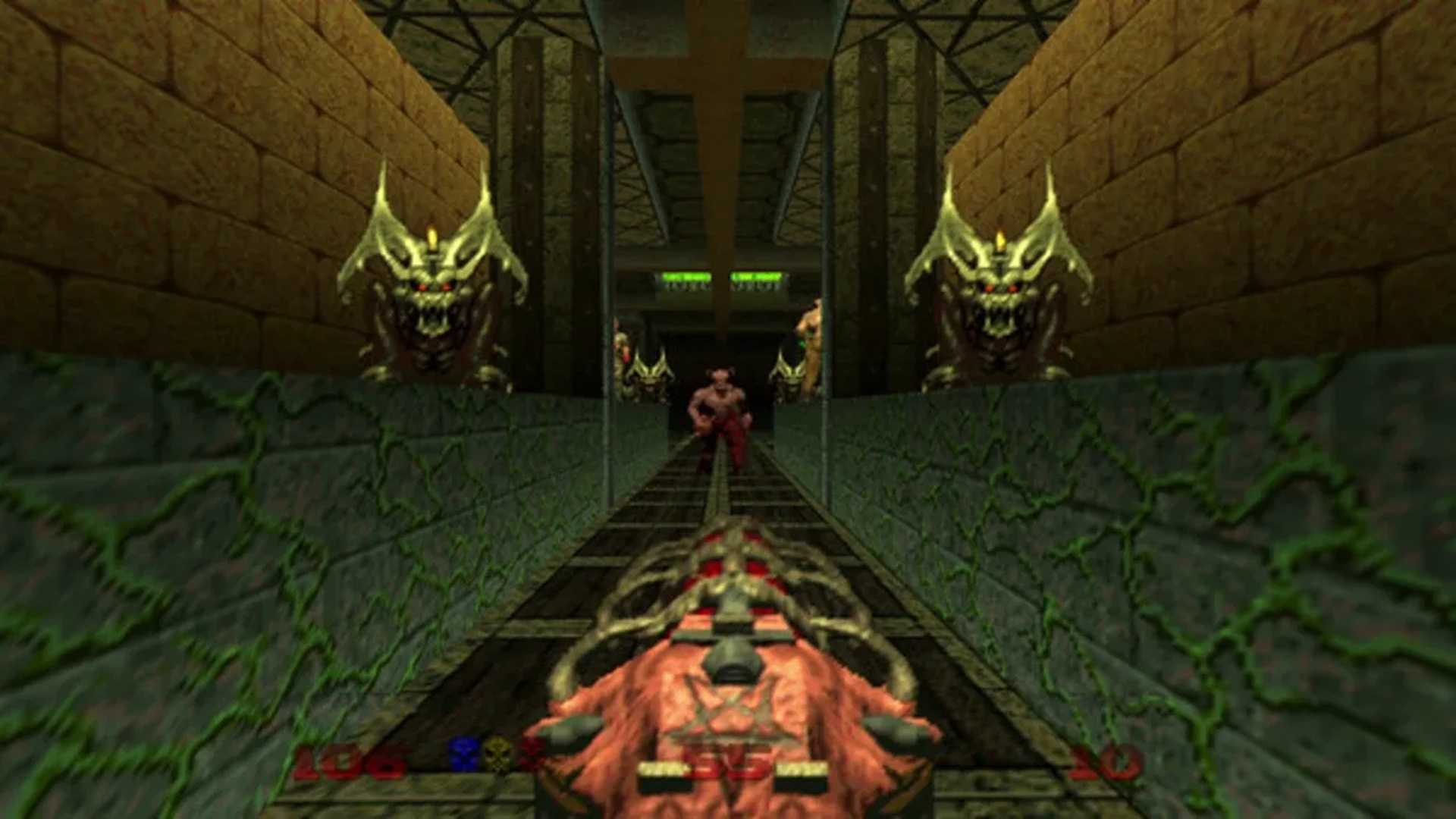 A screenshot of gameplay from Doom 64