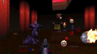 A screenshot of gameplay from Doom 64