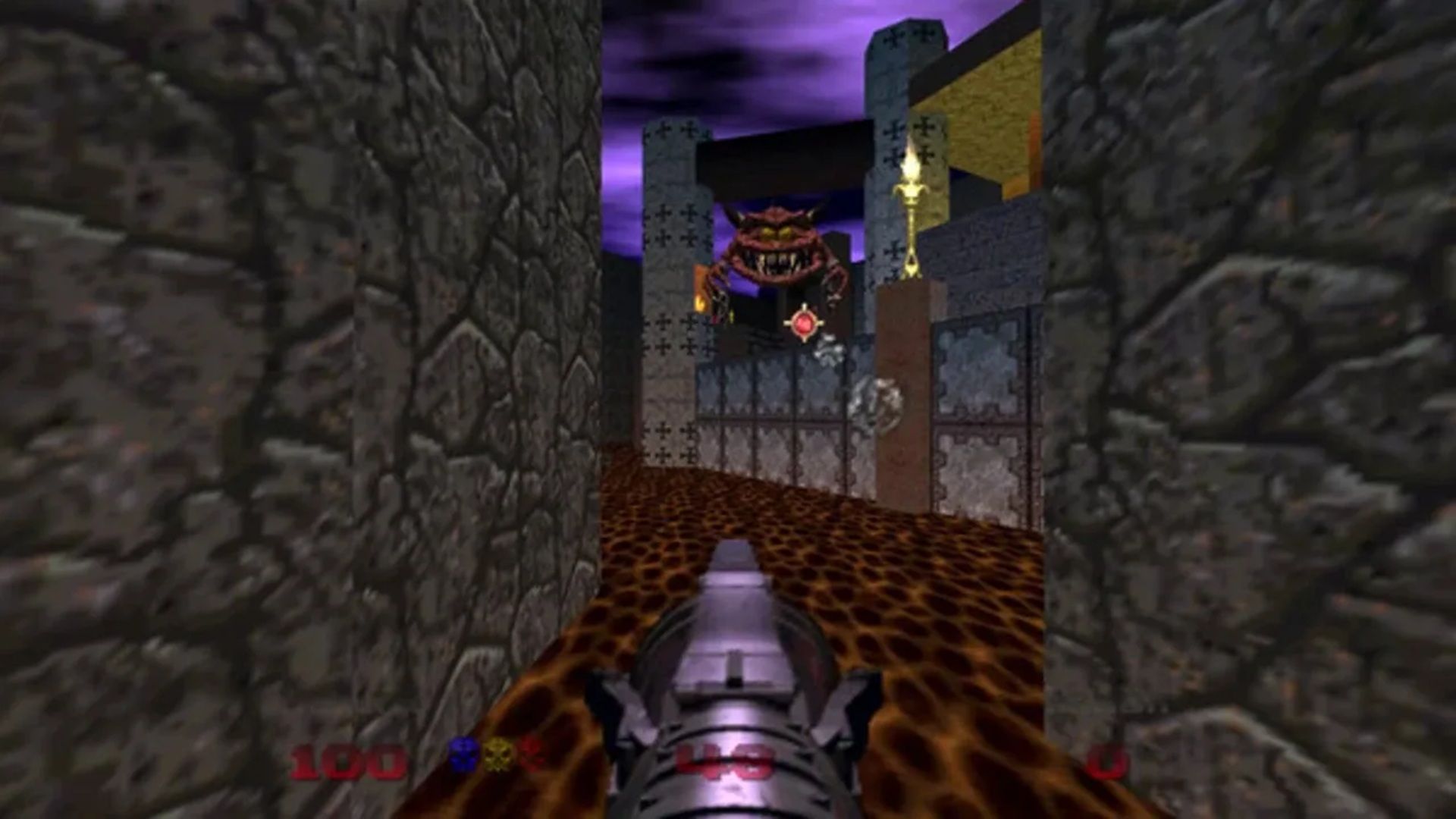 A screenshot of gameplay from Doom 64