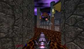 A screenshot of gameplay from Doom 64