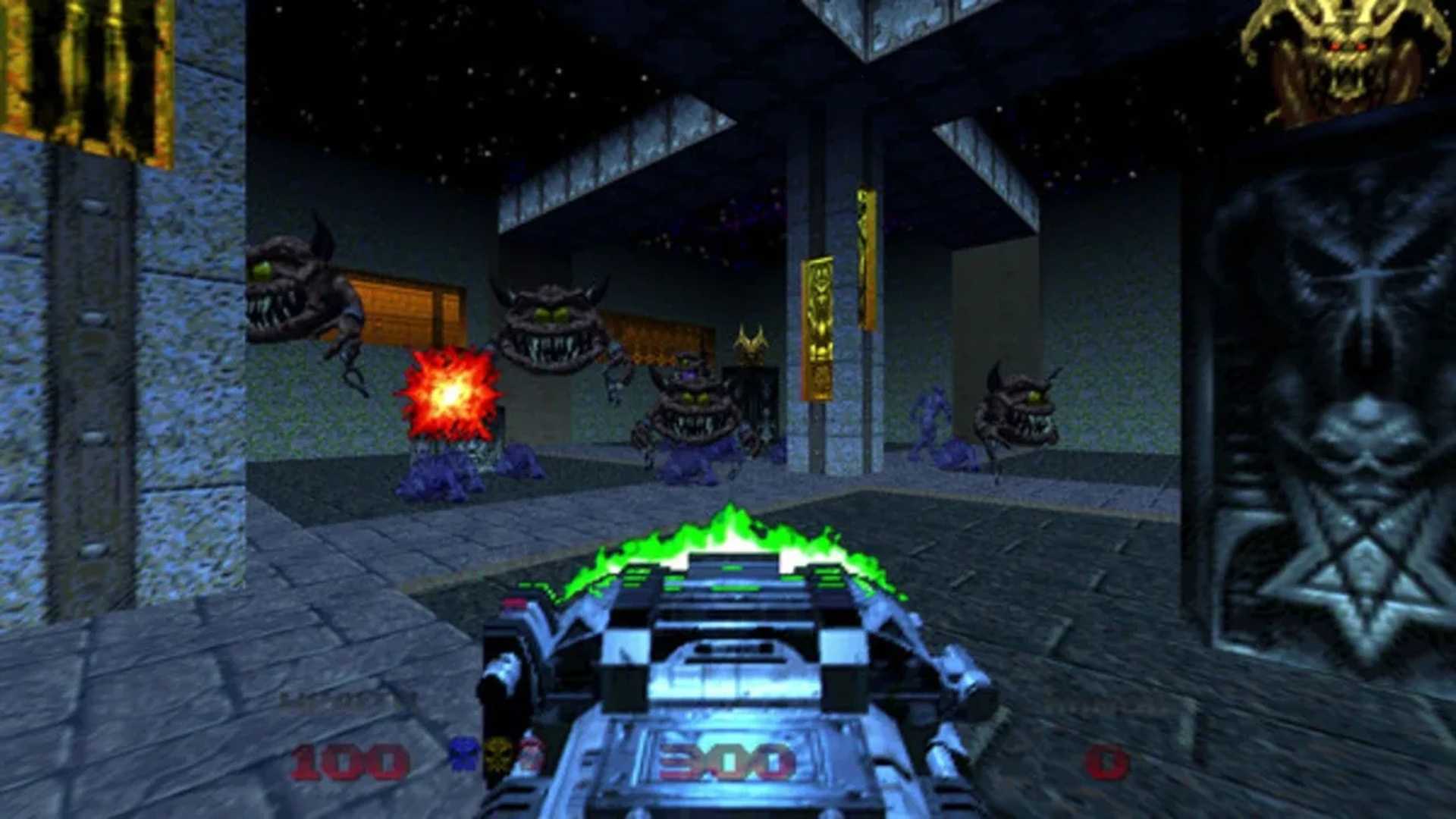 A screenshot of gameplay from Doom 64