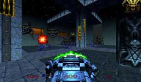 A screenshot of gameplay from Doom 64