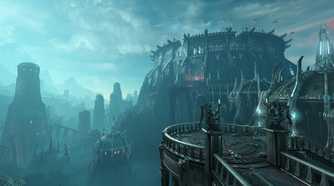A screenshot of a large levels in Doom Eternal.