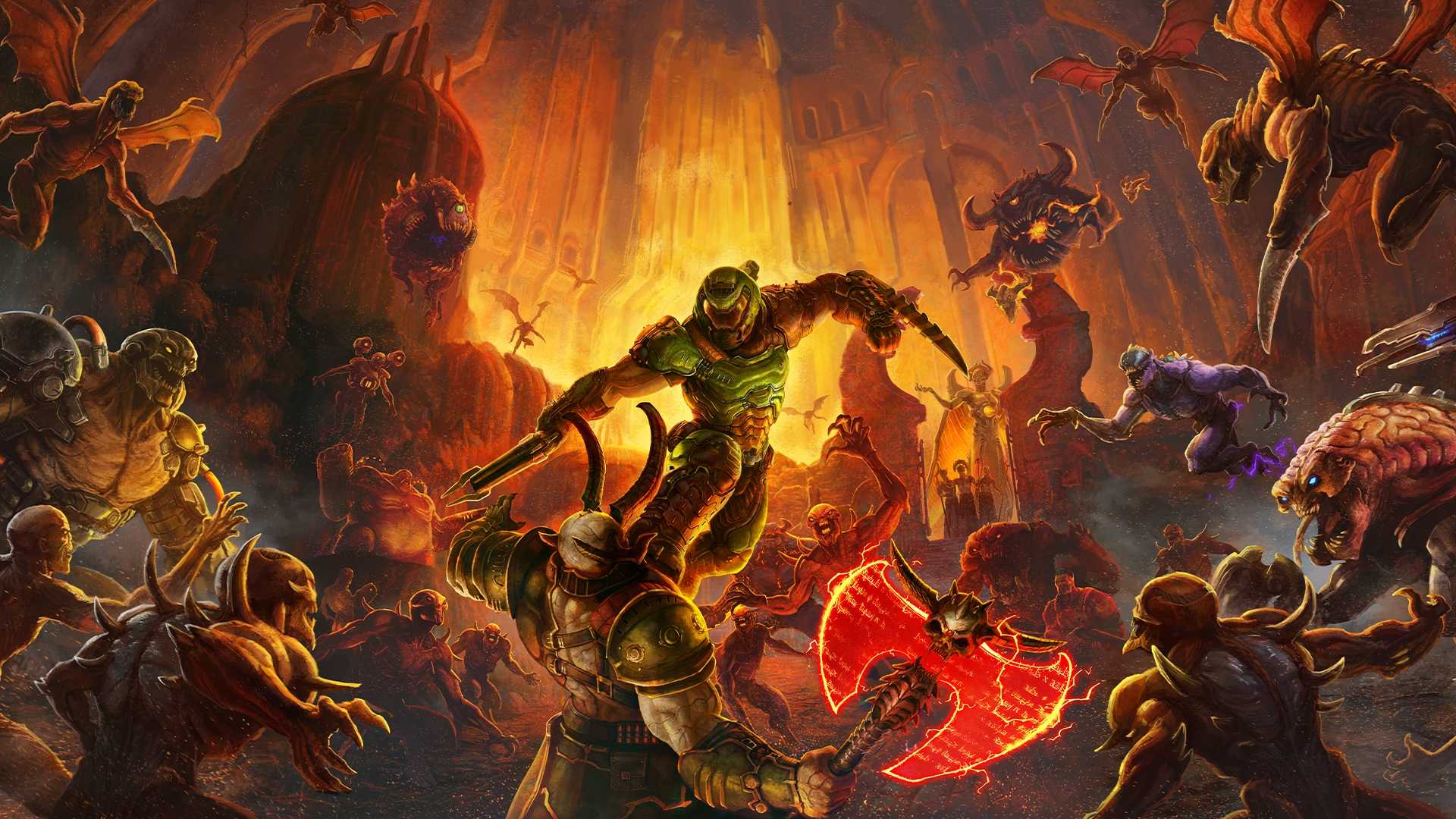 The key art from Doom Eternal