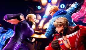The Lee brothers fighting Raymond in Double Dragon Revive.