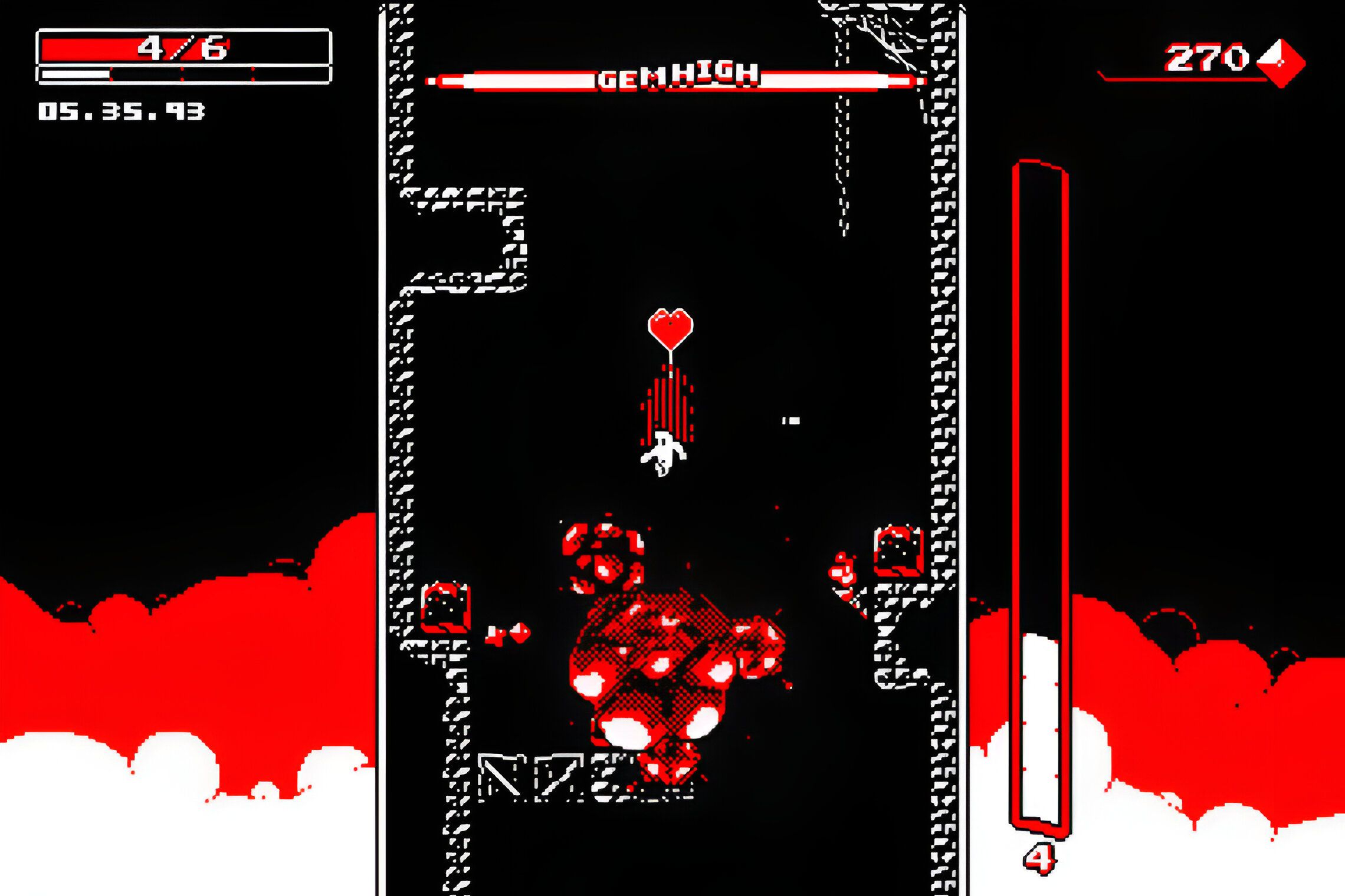 A gameplay screenshot from the game Downwell.